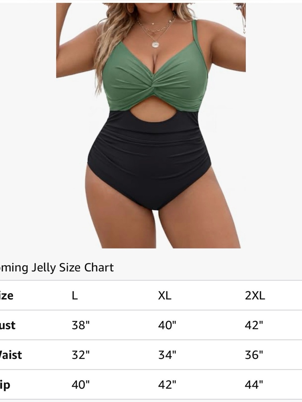 Blooming Jelly One Piece Swimsuit Large Olive Green Black NWT tummy control